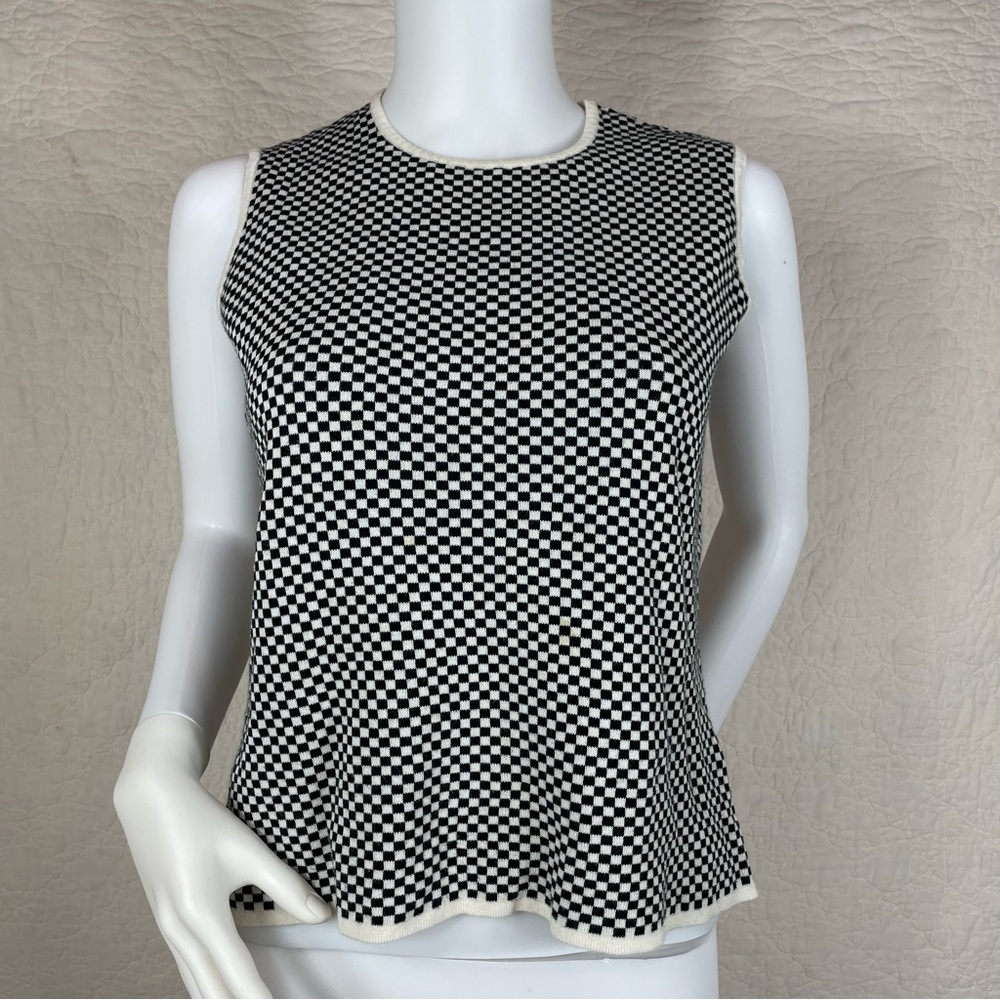 🔥Talbots Made in Italy Black White Checker Cardigan Sweater Set Women Size S - Picture 5 of 15
